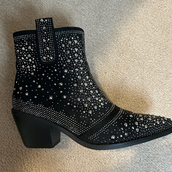 Black rhinestone ankle boots - Picture 6 of 8